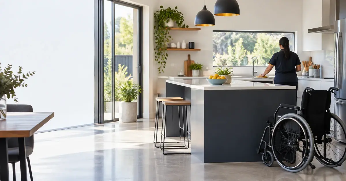 Tidy home kitchen after an NDIS cleaning visit
