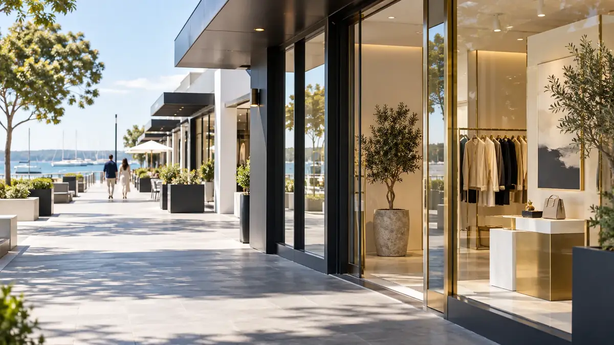 Bayside retail strip on the Frankston corridor served by local commercial cleaners